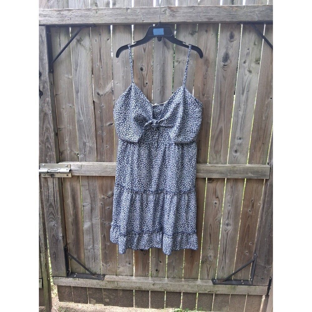 Ecowish Dress XL Blue Floral Ruffles Roughing